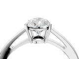 Silver Pear Solitaire Diamond Ring with Split Shank and Four-Prong Setting_16