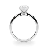 14K White Gold 1.51 Carat D VVS1 Pear Solitaire Engagement Ring with Classic Band and Four-Prong Setting