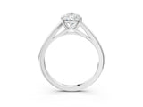 Silver Pear Solitaire Engagement Ring with Four-Prong Setting and Classic Band 4