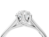 Silver Pear Solitaire Engagement Ring with Six-Prong Setting and Classic Band 5