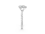Silver Pear Solitaire Twist Band Ring with Four-Prong Setting_14