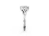 Silver Pear Solitaire Twist Band Six-Prong Setting 3