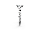 Silver Pear Solitaire Twisted Band with Prong Setting 2
