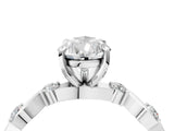 Silver Pear Solitaire Twisted Band with Prong Setting 4