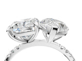 Silver Pear and Cushion Toi Moi Ring with Prong Setting and Micro Pave Band 4