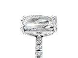 Silver Pear and Emerald Toi Moi Ring with Prong Setting and Micro Pave Band 1