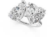 Silver Pear and Heart Toi Moi Ring with Prong Setting and Plain Band 1