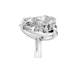 Silver Pear and Heart Toi Moi Ring with Prong Setting and Plain Band 5