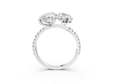 Silver Pear and Marquise Toi Moi Ring with Prong Setting and Micro Pave Band 3