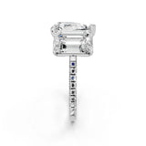 Silver Pear and Radiant Toi Moi Ring with Prong Setting and Micro Pave Band 2