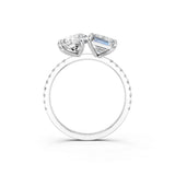 Silver Pear and Radiant Toi Moi Ring with Prong Setting and Micro Pave Band 3