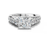 Silver Princess Brilliant Diamond Pavé Band with Six-Prong Setting_3