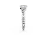 Silver Princess Brilliant Diamond Solitaire with Pavé Band and Four-Prong Setting 2