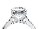 Silver Princess Brilliant Diamond Solitaire with Pavé Band and Four-Prong Setting 4