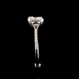 Silver Princess Brilliant Solitaire with Pavé Band and Claw Prong Setting 1