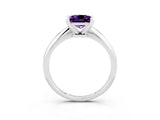 Silver Princess Cut Amethyst Solitaire Engagement Ring with Classic Band and Four-Prong Setting_15