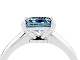 Silver Princess Cut Aquamarine Solitaire Engagement Ring with Classic Band and Four-Prong Setting_16