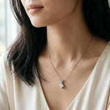 Silver Princess Cut Bezel Set Pendant_14