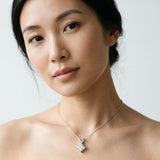 Silver Princess Cut Bezel Set Pendant_15