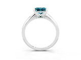 Silver Princess Cut Blue Topaz Solitaire Engagement Ring with Classic Band and Four-Prong Setting_15