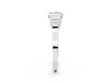 Silver Princess Cut Brilliant Solitaire Diamond Ring with Channel Set Band and Bar Prong Setting_14