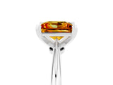 Silver Princess Cut Citrine Solitaire Engagement Ring with Classic Band and Four-Prong Setting_17