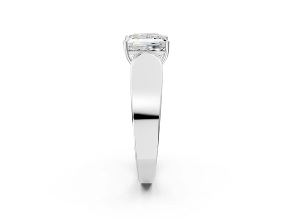 Sterling Silver Princess Cut Channel Set Engagement Ring Setting with Wide Band