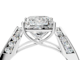 Silver Princess Cut Diamond Channel Set Solitaire Ring with Four-Prong Setting_14