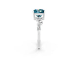 Silver Princess Cut Diamond Cluster Pavé Band with Four-Prong Setting_8