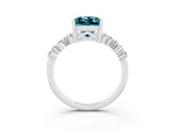 Silver Princess Cut Diamond Cluster Pavé Band with Four-Prong Setting_9