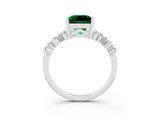 Silver Princess Cut Diamond Cluster Pavé Band with Four-Prong Setting_9