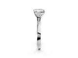 Silver Princess Cut Diamond Engagement Ring with Side Stone Accents and Four-Prong Setting_12