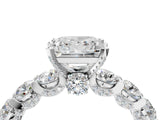 Silver Princess Cut Diamond Side Stone Engagement Ring with Four-Prong Setting_4