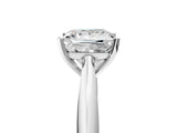 Silver Princess Cut Diamond Solitaire Engagement Ring with Cathedral Setting and Four-Prong Mount_7