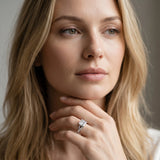 Silver Princess Cut Diamond Solitaire Engagement Ring with Twisted Pavé Band and Four-Prong Setting_87