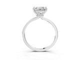 Silver Princess Cut Diamond Solitaire Ring with Classic Band and Four-Prong Setting_10