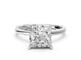 Silver Princess Cut Diamond Solitaire Ring with Classic Band and Four-Prong Setting_7