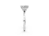 Silver Princess Cut Diamond Solitaire Ring with Classic Band and Four-Prong Setting_9