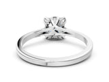 Silver Princess Cut Diamond Solitaire Ring with Flower Prong Setting and Classic Band_25