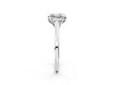 Silver Princess Cut Diamond Solitaire Ring with Flower Prong Setting and Classic Band_27