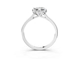 Silver Princess Cut Diamond Solitaire Ring with Flower Prong Setting and Classic Band_28