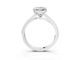 Silver Princess Cut Diamond Solitaire Ring with Pavé Band and Prong Setting_31