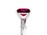 Silver Princess Cut Garnet Engagement Ring with Side Stone Accents and Four-Prong Setting_41