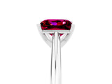 Silver Princess Cut Garnet Solitaire Engagement Ring with Cathedral Setting and Four-Prong Mount_17