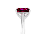 Silver Princess Cut Garnet Solitaire Engagement Ring with Cathedral Setting and Four-Prong Mount_23