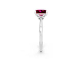Silver Princess Cut Garnet Solitaire Engagement Ring with Classic Band and Four-Prong Setting_26