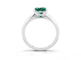 Silver Princess Cut Green Sapphire Solitaire Engagement Ring with Classic Band and Four-Prong Setting_15