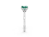 Silver Princess Cut Green Sapphire Solitaire Engagement Ring with Classic Band and Four-Prong Setting_20