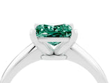 Silver Princess Cut Green Sapphire Solitaire Engagement Ring with Classic Band and Four-Prong Setting_22