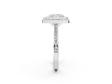Silver Princess Cut Halo Bezel Diamond Pave Band Ring_15